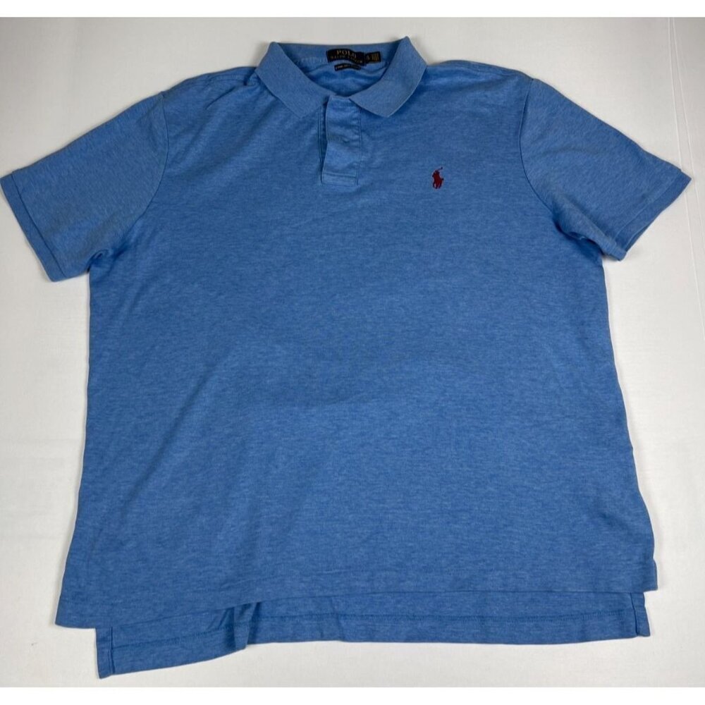 Polo Ralph Lauren Men XL Blue Pima Soft Touch Short Sleeve Polo Shirt